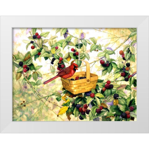 Berry Picker White Modern Wood Framed Art Print by Matcham, Marcia