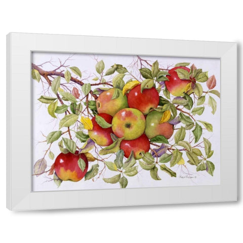 Apples White Modern Wood Framed Art Print by Matcham, Marcia