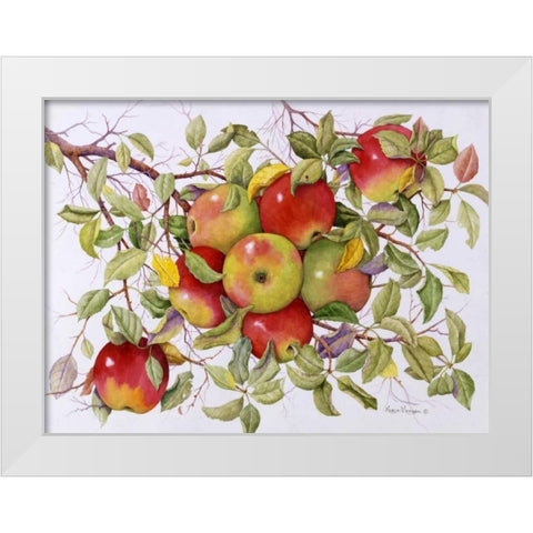 Apples White Modern Wood Framed Art Print by Matcham, Marcia