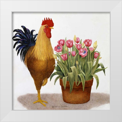 Tulip Time White Modern Wood Framed Art Print by Matcham, Marcia