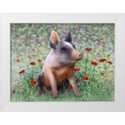 Flower Girl White Modern Wood Framed Art Print by Matcham, Marcia