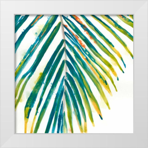 Palm Wonderful I White Modern Wood Framed Art Print by Vess, June Erica