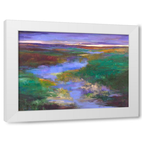 Distant Foothills White Modern Wood Framed Art Print by Finch, Sheila