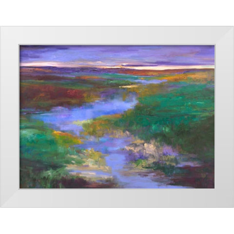Distant Foothills White Modern Wood Framed Art Print by Finch, Sheila