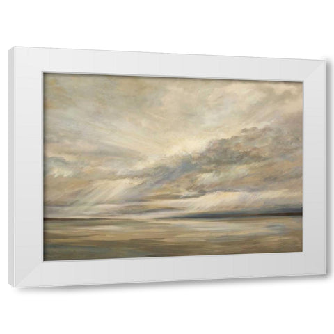 Storm on the Bay White Modern Wood Framed Art Print by Finch, Sheila