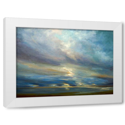 Clouds on the Bay I White Modern Wood Framed Art Print by Finch, Sheila