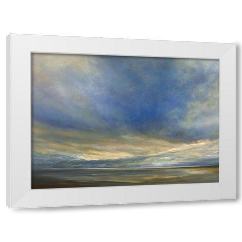 Clouds on the Bay II White Modern Wood Framed Art Print by Finch, Shiela