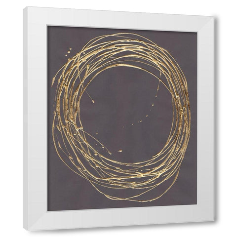 Custom Circling White Modern Wood Framed Art Print by Stramel, Renee W.