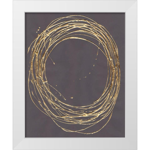 Custom Circling White Modern Wood Framed Art Print by Stramel, Renee W.