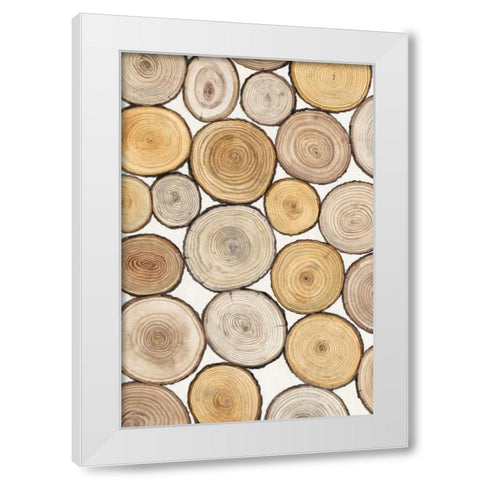 Tree Ring Study I White Modern Wood Framed Art Print by OToole, Tim