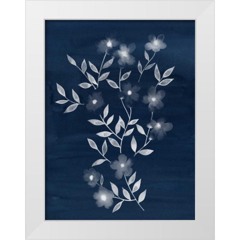Flower Cyanotype I White Modern Wood Framed Art Print by Popp, Grace