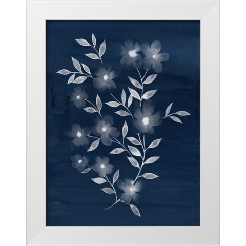 Flower Cyanotype II White Modern Wood Framed Art Print by Popp, Grace