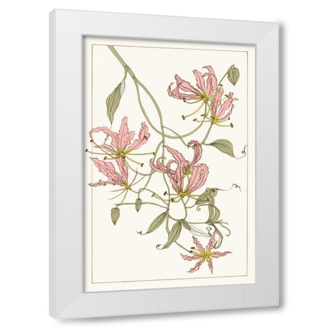 Botanical Gloriosa Lily II White Modern Wood Framed Art Print by Wang, Melissa