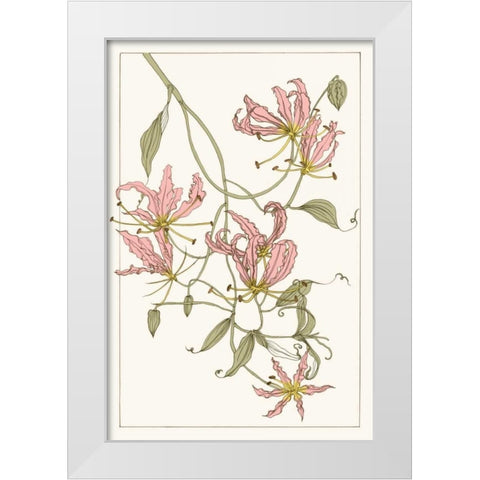 Botanical Gloriosa Lily II White Modern Wood Framed Art Print by Wang, Melissa