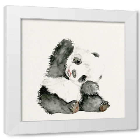 Baby Panda I White Modern Wood Framed Art Print by Wang, Melissa