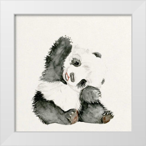 Baby Panda I White Modern Wood Framed Art Print by Wang, Melissa
