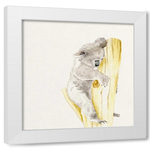 Baby Koala I White Modern Wood Framed Art Print by Wang, Melissa