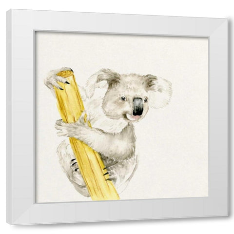 Baby Koala II White Modern Wood Framed Art Print by Wang, Melissa
