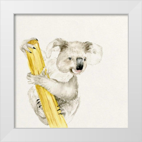 Baby Koala II White Modern Wood Framed Art Print by Wang, Melissa