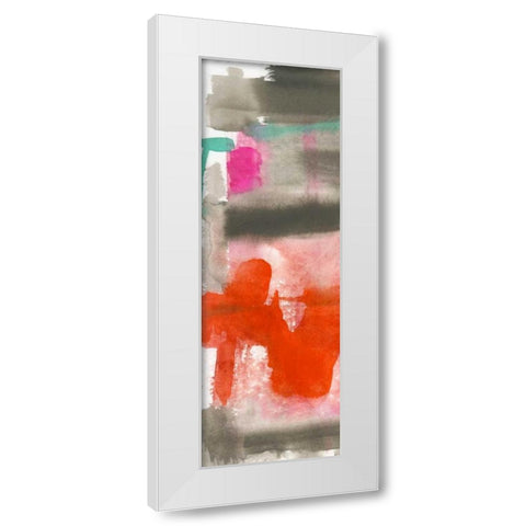 Red, Pink and Grey I White Modern Wood Framed Art Print by Goldberger, Jennifer