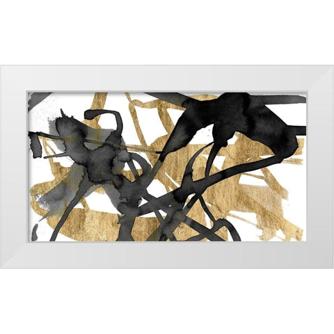 Luxe Gold I White Modern Wood Framed Art Print by Goldberger, Jennifer