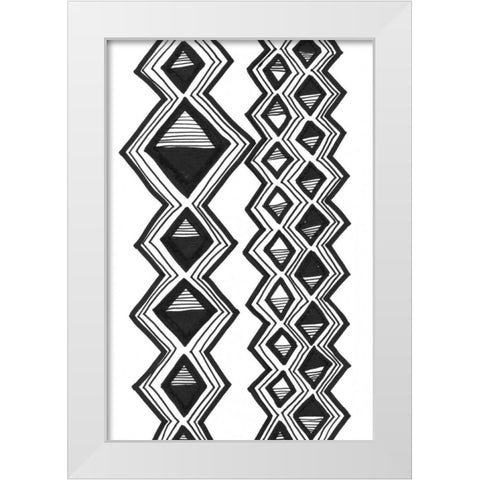 Mud Cloth Study I White Modern Wood Framed Art Print by Stramel, Renee W.