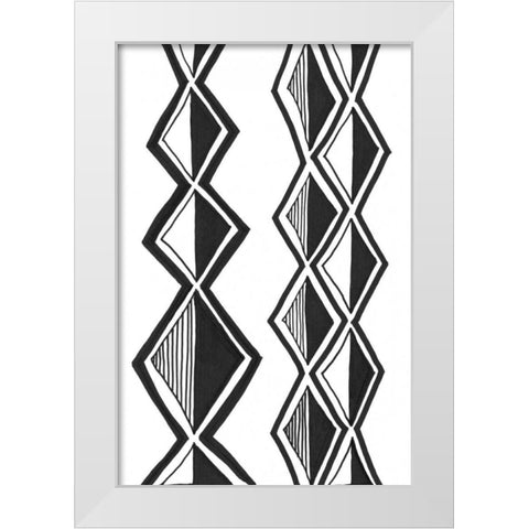 Mud Cloth Study II White Modern Wood Framed Art Print by Stramel, Renee W.