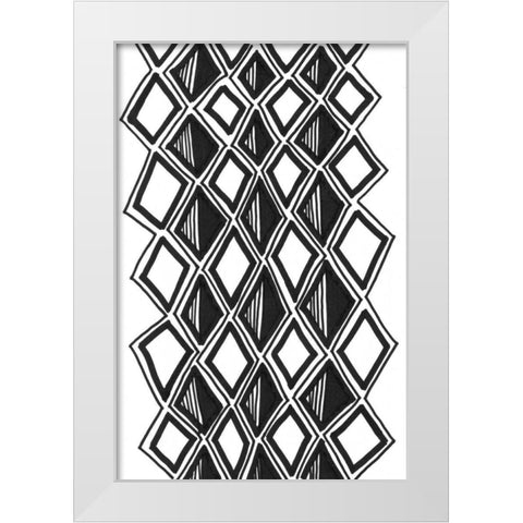Mud Cloth Study III White Modern Wood Framed Art Print by Stramel, Renee W.