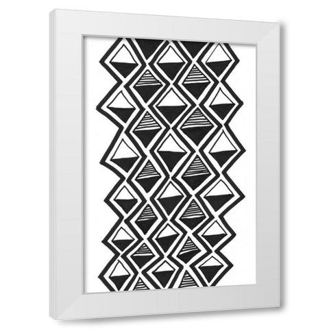 Mud Cloth Study IV White Modern Wood Framed Art Print by Stramel, Renee W.