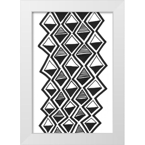 Mud Cloth Study IV White Modern Wood Framed Art Print by Stramel, Renee W.