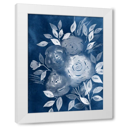 Cyanotype Roses II White Modern Wood Framed Art Print by Popp, Grace