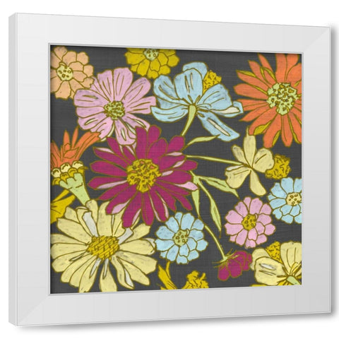 Summer Floral on Grey I White Modern Wood Framed Art Print by Zarris, Chariklia