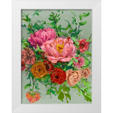 Vintage Bouquet I White Modern Wood Framed Art Print by Wang, Melissa