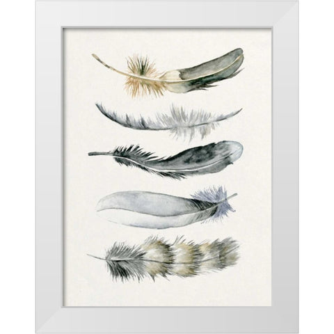 Tribal Feather I White Modern Wood Framed Art Print by Wang, Melissa