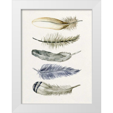 Tribal Feather II White Modern Wood Framed Art Print by Wang, Melissa