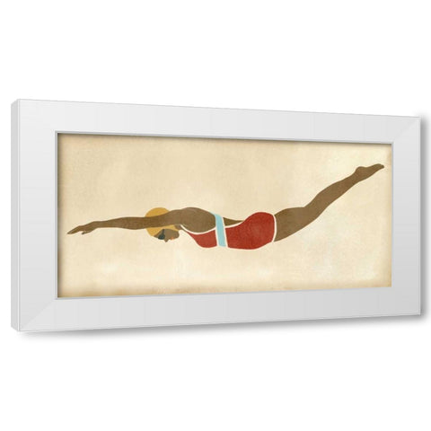 Vintage Diver II White Modern Wood Framed Art Print by Vess, June Erica