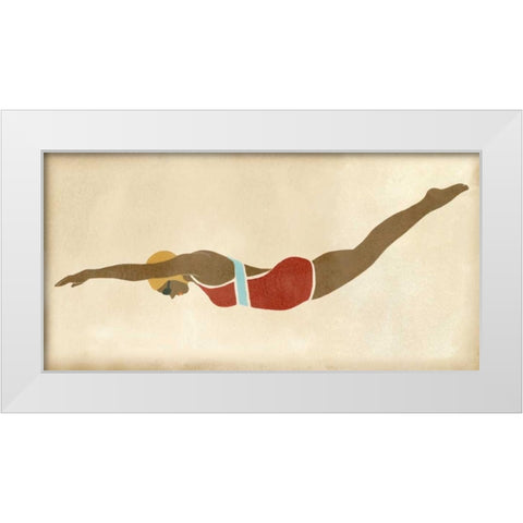 Vintage Diver II White Modern Wood Framed Art Print by Vess, June Erica