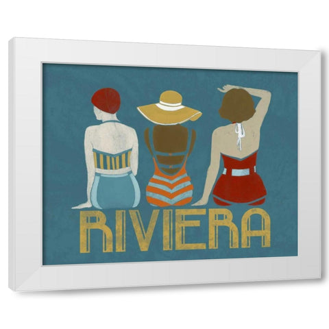 Vintage Bathing Beauties I White Modern Wood Framed Art Print by Vess, June Erica