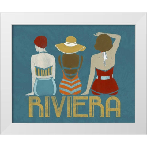 Vintage Bathing Beauties I White Modern Wood Framed Art Print by Vess, June Erica