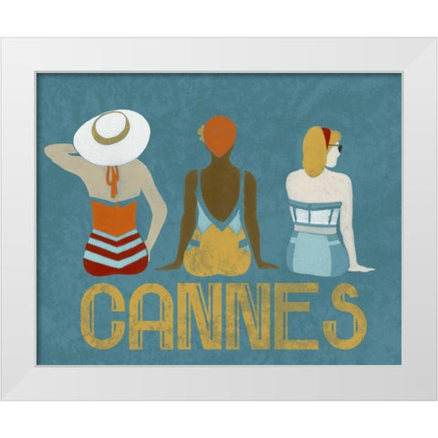 Vintage Bathing Beauties II White Modern Wood Framed Art Print by Vess, June Erica