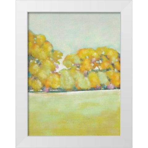 Golden Landscape I White Modern Wood Framed Art Print by Zarris, Chariklia