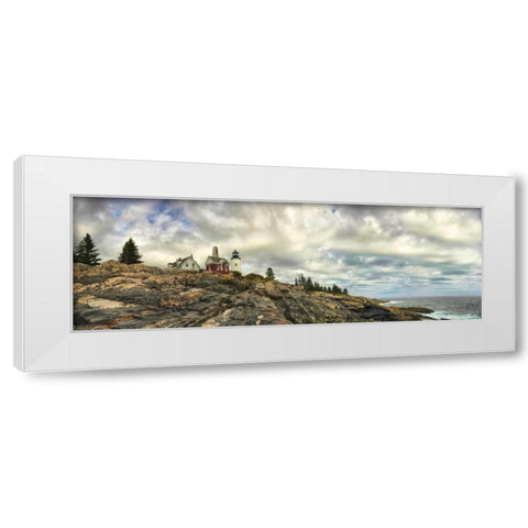 Pemaquid Light Panorama White Modern Wood Framed Art Print by Head, Danny