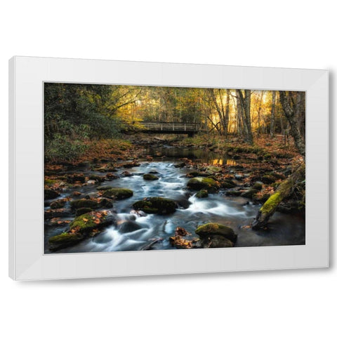 Warm Sky Light White Modern Wood Framed Art Print by Head, Danny