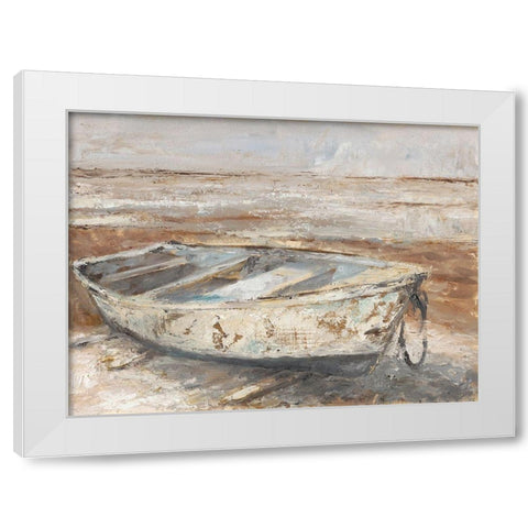 Weathered Rowboat I White Modern Wood Framed Art Print by Harper, Ethan