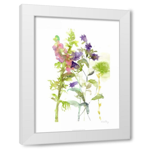 Watercolor Floral Study I White Modern Wood Framed Art Print by Wang, Melissa