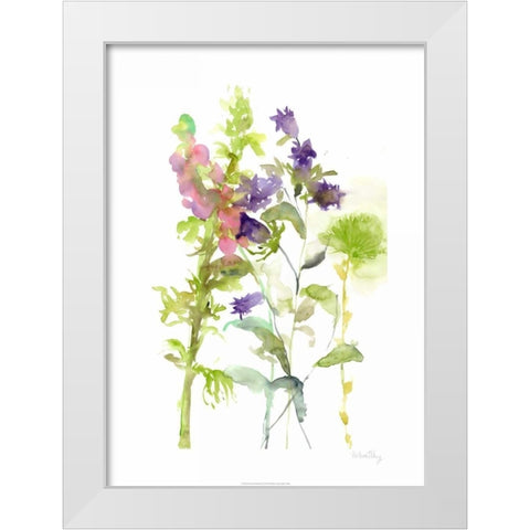 Watercolor Floral Study I White Modern Wood Framed Art Print by Wang, Melissa