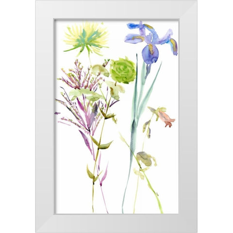 Watercolor Floral Study II White Modern Wood Framed Art Print by Wang, Melissa