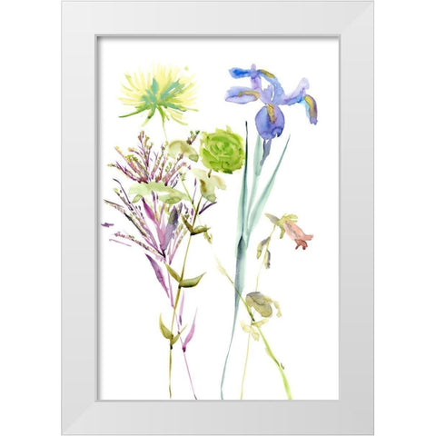 Watercolor Floral Study II White Modern Wood Framed Art Print by Wang, Melissa
