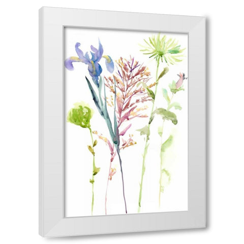 Watercolor Floral Study III White Modern Wood Framed Art Print by Wang, Melissa