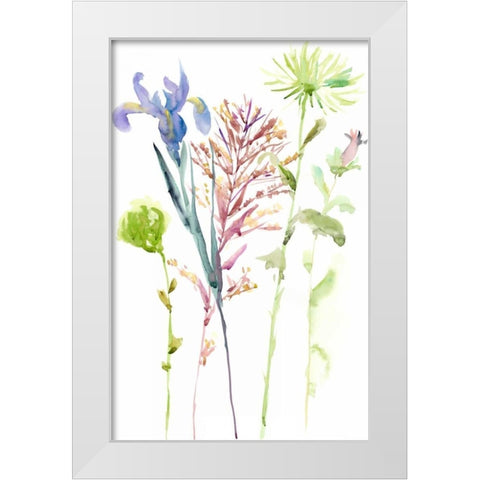 Watercolor Floral Study III White Modern Wood Framed Art Print by Wang, Melissa